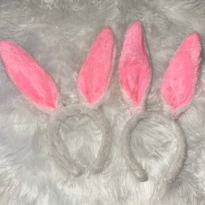 Pink Bunny Ear Headband Plush Easter Rabbit NWOT 2 pcs